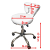 Taboret kosmetyczny CLASSIC do pedicure z oparciem